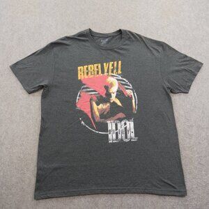 Billy Idol Rebel Yell Shirt Mens Extra Large Gray Rock Tour Album Cover New *